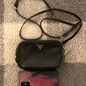 PRADA Authentic Mini Vitello Leather Crossbody